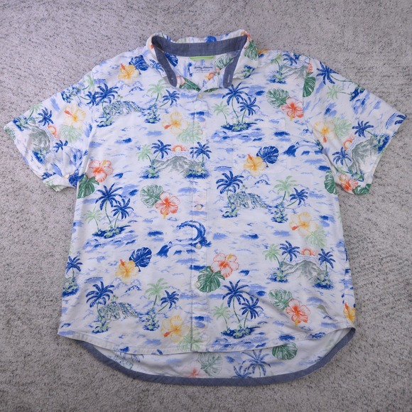 Tommy Bahama Other - Tommy Bahama Shirt Mens XXL Hawaiian Veracruz Cay Viscose White Polynesian GUC